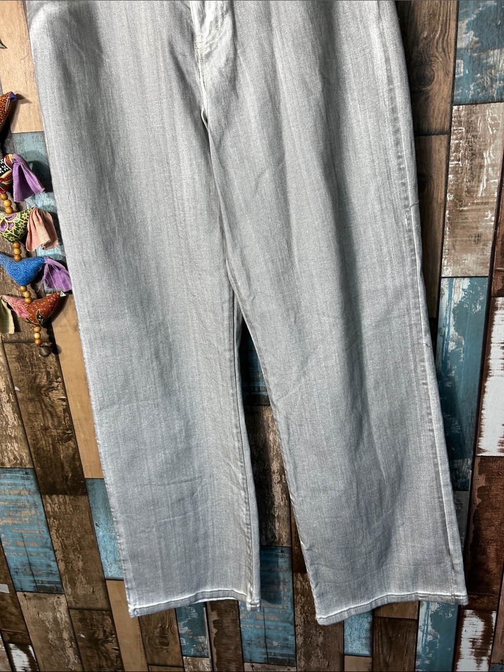 Forever 21 Light Gray Wide Leg Jeans — High Rise Flare - Picture 11 of 16
